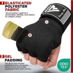 RDX Gel Boxing Hand Wraps Inner Gloves Men Women, Quick 75cm Long Wrist Straps, Elasticated Padded Fist Under Mitts Protection, Muay Thai MMA Kickboxing Martial Arts Punching Training Bandages