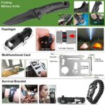 216 Pcs, Professional Survival Gear Equipment Tools First Aid Supplies kit for SOS Emergency Hiking Hunting Disaster Camping Adventures (Black)