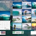 Surfing Calendar 2024 Wall Calendar Waves Monthly Wall Calender 12 Month