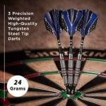 Viper by GLD Products unisex adult Five Knurled Bands Tungsten Steel Tip Darts, Black, 24 grams US