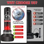 YORWHIN Upgrade Free Standing Punching Bag for Adults Teens, Built-in Automatic Inflation Pump Boxing Bag with Stand, 70” Kickboxing Bag with Boxing Gloves for MMA Muay Thai Fitness Taekwondo