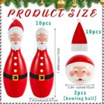 Jenaai 12 Pcs Christmas Bowling Set Santa Bowling Pins Snowman Bowling Pins Penguin Bowling Pins Bowling Balls for Kids Indoor Outdoor Holiday Activity Play Game for Toddlers(Santa Claus)