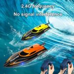 RANFLY RC Boat with 2 Rechargeable Battery, 20+ MPH Fast Remote Control Boat for Pools and Lakes, 2.4G RC Boats Pool Toys for Adults and Kid