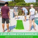 GoSports BattlePutt Golf Putting Game, 2-on-2 Pong Style Play with 11 ft Putting Green, 2 Putters and 2 Golf Balls