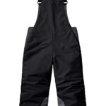 GEMYSE Kid’s Winter Insulated Waterproof Ski Bib Overalls Snowboarding Pants (Black,10/12)