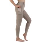 Women Equestrian Breeches Riding Tights Pockets,Women Training Breeches Pants with Silicone ?Khaki,M?