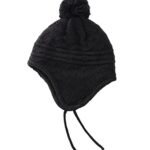 Connectyle Toddler Boys Girls Fleece Lined Knit Kids Hat with Earflap Winter Hat (Black, 1-3 Years)