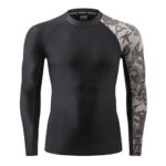 HUGE SPORTS Men’s Splice UV Sun Protection UPF 50+ Skins Rash Guard Long Sleeves(Sea Forest, XL)
