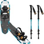 Retrospec Drifter 25/30 Inch Snowshoes & Trekking Poles Bundle for Men & Women, Durable All Terrain with Fully Adjustable Binding and Carry Bag with Lightweight Aluminum Hiking & Walking Sticks