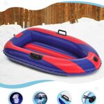 QPAU Inflatable Snow Sled, Heavy Duty Snow Tube with Reinforced Handles, Snow Sleds for Kids and Adults Winter Toys Gifts, Toboggan for Family Outdoor Sledding