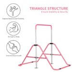 ZENOVA Gymnastics Bar Junior Gymnastics Equipment Horizontal Bar Height Adjustable, Foldable Gym Bar Monkey Bar for Kids