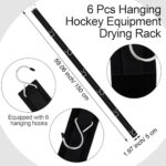 Suzile 6 Pcs Hockey Drying Rack Hockey Equipment Hanging Rack with 6 Hooks Multipurpose Gear Organizer Portable Sports Gifts Ice Hockey Equipment Camping Equipment for Home Travel Outdoor