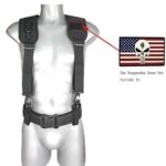 MELOTOUGH Tactical Duty Belt Harness Padded Adjustable Tool Belt Suspenders with Key Chin and Patch, Black(Large)
