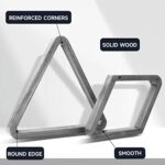 GSE Deluxe Heavy Duty Solid Wood Billiard 8-Ball Triangle / 9-Ball Diamond Pool Ball Racks for 2-1/4″ Pool Balls (Triangle & Diamond Rack – Brushed Grey)