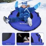 CZTOAU Snow Tube, Heavy Duty Inflatable Snow Tube Cover, Premium Canvas Cover, Thick Cold-Resistant Material with Tow Strap and Reinforced Handles, Winter Toys for Outdoor Snow Sledding