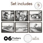 97 Decor Skateboarding Wall Decor – Skater Room Decor, Black White Skateboard Poster, Skate Board Wall Art Prints, Skater Pictures Photo Gifts for Teens Boys Bedroom Decorations (8×10 UNFRAMED)