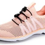 SUOKENI Women’s Quick Drying Slip On Water Shoes for Beach or Water Sports Orange Pink,Size:US 8.5/EU 39