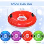 Shappy 4 Pcs Snow Tube Sleds for Kids, 35 Inches Big Inflatable Snow Sleds Heavy Duty Toys with Handles and 0.8 mm Thicker Bottom for Boys Girls Adults Winter Outdoor Sledding Sports
