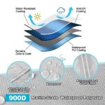 Boatpro Trailerable Boat Cover 17-19ft with Outboard Motor Cover, 900D Marine Canvas Waterproof & UV-Proof Heavy Duty Boat Covers for 17 feet 18ft 19′ Foot V-Hull Bass Boat Runabout Boat, Gray