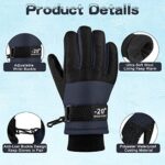 ONESING 2 Pairs Kids Gloves Kids Snow Gloves Winter Windproof Ski Gloves for Snowboarding Sledding Cycling