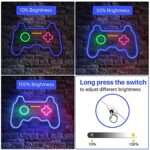 SOLIDEE Led Dimmable Neon Signs Wall Decorations For Living Room|Bedroom Gamepad Controller Shape Lights Game Room Decor Accessories Cool Teen Boys|Girls|Kids Gamer Gifts