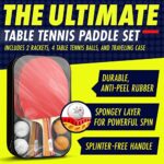 NIBIRU SPORT Table Tennis Paddles – Professional Ping Pong Paddles Set of 2 w/ 4 Balls and Storage Case – Table Tennis Equipment & Game Accessories