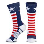 ChalkTalkSPORTS Hockey Youth Woven Mid-Calf Socks | USA | Red & White & Blue