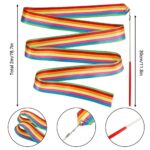 YGEOMER 12pcs Dance Ribbons for Twirling, Artistic Dancing, Gymnastics, Kids Talent Shows