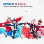 LIFECHOIC Snow Tubes Snow Sleds for Sledding Heavy Duty, 60 Inches 2Packs Thickened Heavy Duty Hard Bottom Snow Tube with Handles, Winter Outdoor Toys for Family Boys and Girls