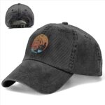 RUNAUP-Kitesurfing-Trucker-Hat, Vintage Washed Cotton Baseball Cap Black Dad Hat for Men Women