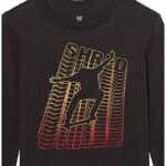 GAP Boys Long Sleeve Graphic Tee T-Shirt, Moonless Night V2, Medium US