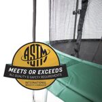 SKYWALKER TRAMPOLINES 10 FT Round, Outdoor Trampoline for Kids with Enclosure Net Basketball Hoop, Spring Pad Cover, ASTM Approval, 700 LBS Weight Capacity