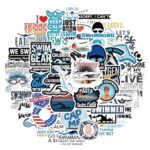 50 PCS Swimming Stickers,Swimmer Vinyl Aesthetic Stickers Pack,Waterproof Sport Stickers for Water Bottles, Laptops, Suitcases,Skateboards and Car Decal,Perfect Gifts for Swimer,Adults,Teens and Kids