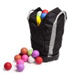 Champion Sports Lacrosse Ball Bag: Nylon Sports Training Tote for Lacrosse, Baseball and Tennis,Gray/ Black