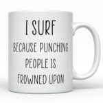 Surfing Surfer Coffee Mug, Funny Hobby Gift Keepsake Cup for Birthday Christmas Father’s Day