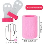 2 Gymnastics Grips Wristbands Sets for Kids Youth, Palm Protection and Wrist Support Sports Accessories for Workout Exercise (Pink, Black, White)