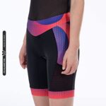 MY KILOMETRE Womens Triathlon Shorts 8” Inseam Tri Shorts with Side Pockets Adjustable Drawstring Coral Red