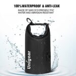 Unigear Dry Bag Waterproof, Floating and Lightweight Bags for Kayaking, Boating, Fishing, Swimming and Camping with Waterproof Phone Case (Black, 2L)