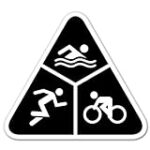 Ride in Style Triathlon Run Bike Swim car Bumper Sticker 4″ x 4″