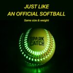 SPARK CATCH Light Up 12″ Glow in The Dark Fastpitch Softball for Girls, Teens, and Players (Neon Green)