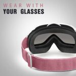 OutdoorMaster OTG Ski Goggles – Over Glasses Ski/Snowboard Goggles for Men, Women & Youth – 100% UV Protection (White Frame + VLT 11.5% Grey Lens)