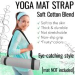 TECEUM [New 2024] Yoga Mat Strap – 15+ Colors – Adjustable Mat Holder Sling for All Mats [Mat Not Included] – Black
