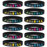 Giftphoria Roller Skating Bracelets (12-pack) – Disco 70s Rollerskating Party Supplies, Party Favors and Decorations – Roller Derby Gifts for Boys Girls Men Women
