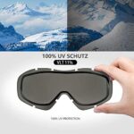 OutdoorMaster OTG Ski Goggles – Over Glasses Ski/Snowboard Goggles for Men, Women & Youth – 100% UV Protection (Black Frame + VLT 10% Grey Lens with REVO Silver)