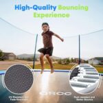 ORCC 1200LBS Weight Capacity 16 15 14 12 10ft Trampoline for Kids and Adults Outdoor Trampolines with Safety Enclosure Net Wind Stakes Non-Slip Ladder