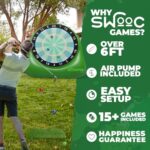 SWOOC Games – Bull Chipper | Giant Golf Darts (Over 6ft Tall) with 10+ Golf Games | Golf Chipping Game with Air Pump Included | Yard Games | Giant Outdoor Games for Adults and Family | Outside Games