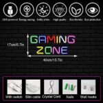 Horseneon Game Zone Neon Led Sign, Gaming Neon Signs for Wall Decor, Game Neon Lights Signs with USB Powered for Game Room, Game Zone, Bedroom, Gifts for Gamer (Multicolour)