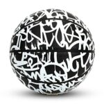 AND1 Chaos Rubber Basketball: Game Ready, Office Regulation Size (29.5”) Streetball, Made for Indoor/Outdoor Basketball Games- Graffiti Series (Black/White)
