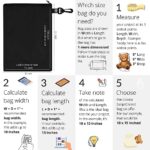 PALTERWEAR Ripstop Nylon Zipper Bag with Clip – Set of 4 (Black, 8 x 11 inch)