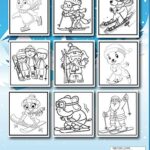 Skiing coloring book for kids: 50 filled coloring images of Cute Animals & Children Doing Winter Sports Cold Season Coloring for Ages 4-12, Child’s … coloring book, winter sports coloring book